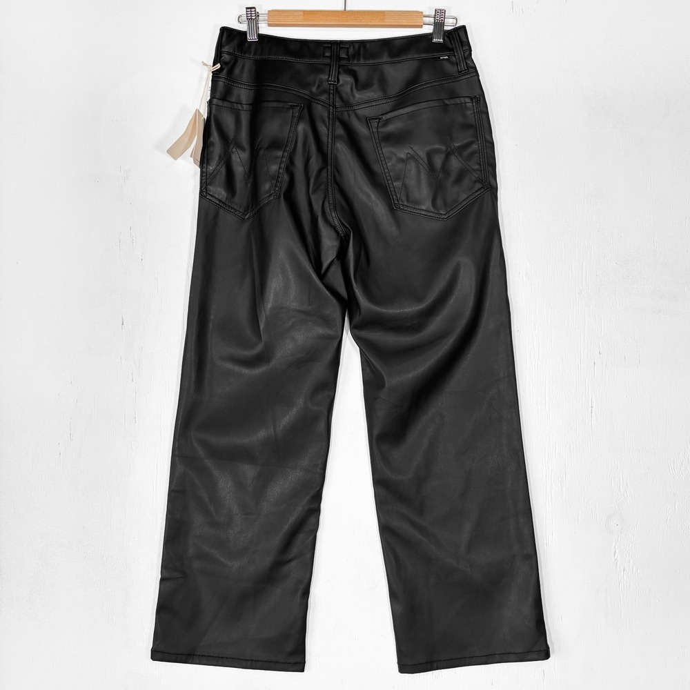 Mother NEW Rambler Zip Ankle Faux Leather Straight Leg Jeans Womens 30 Minimal - Picture 3 of 10